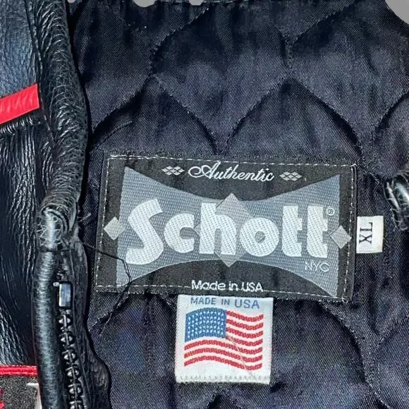 Schott NYC F1 Formula One Moto Racing Motorcycle Jacket Made IN USA XL Vintage